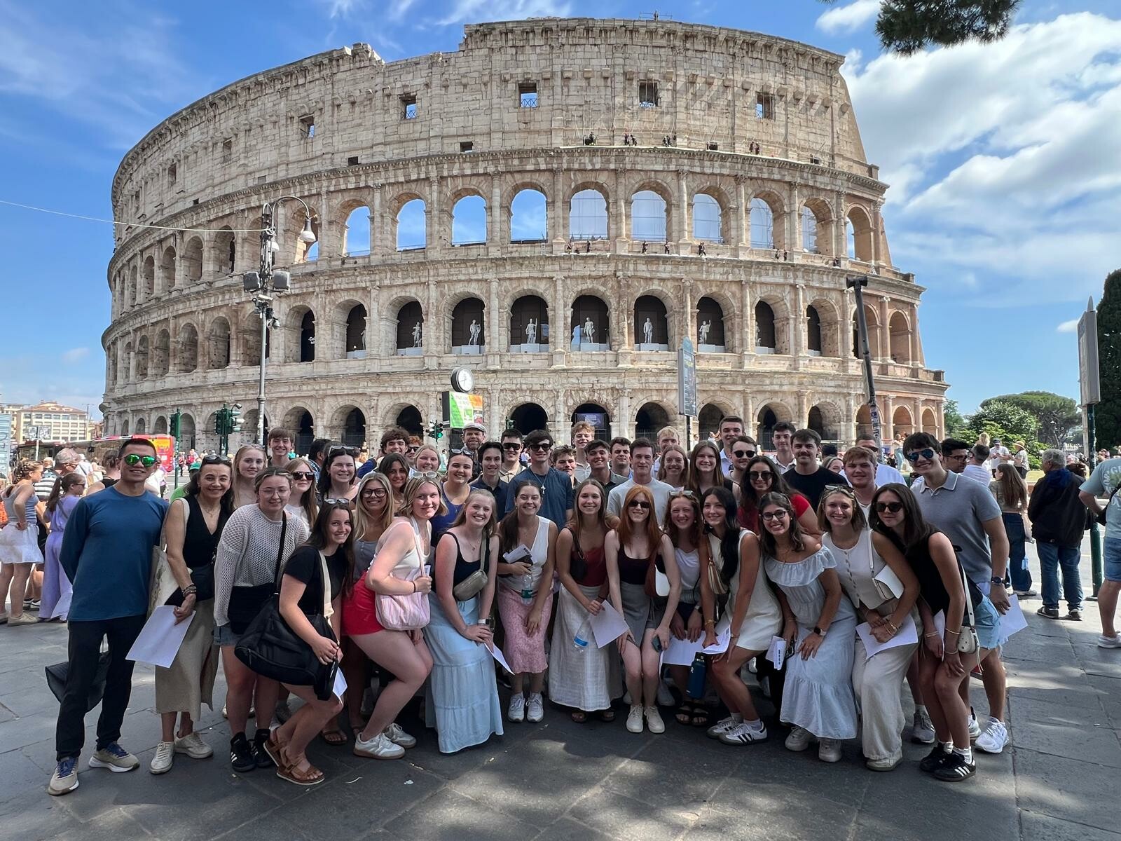 Summer outside Colosseum at Rome Italy