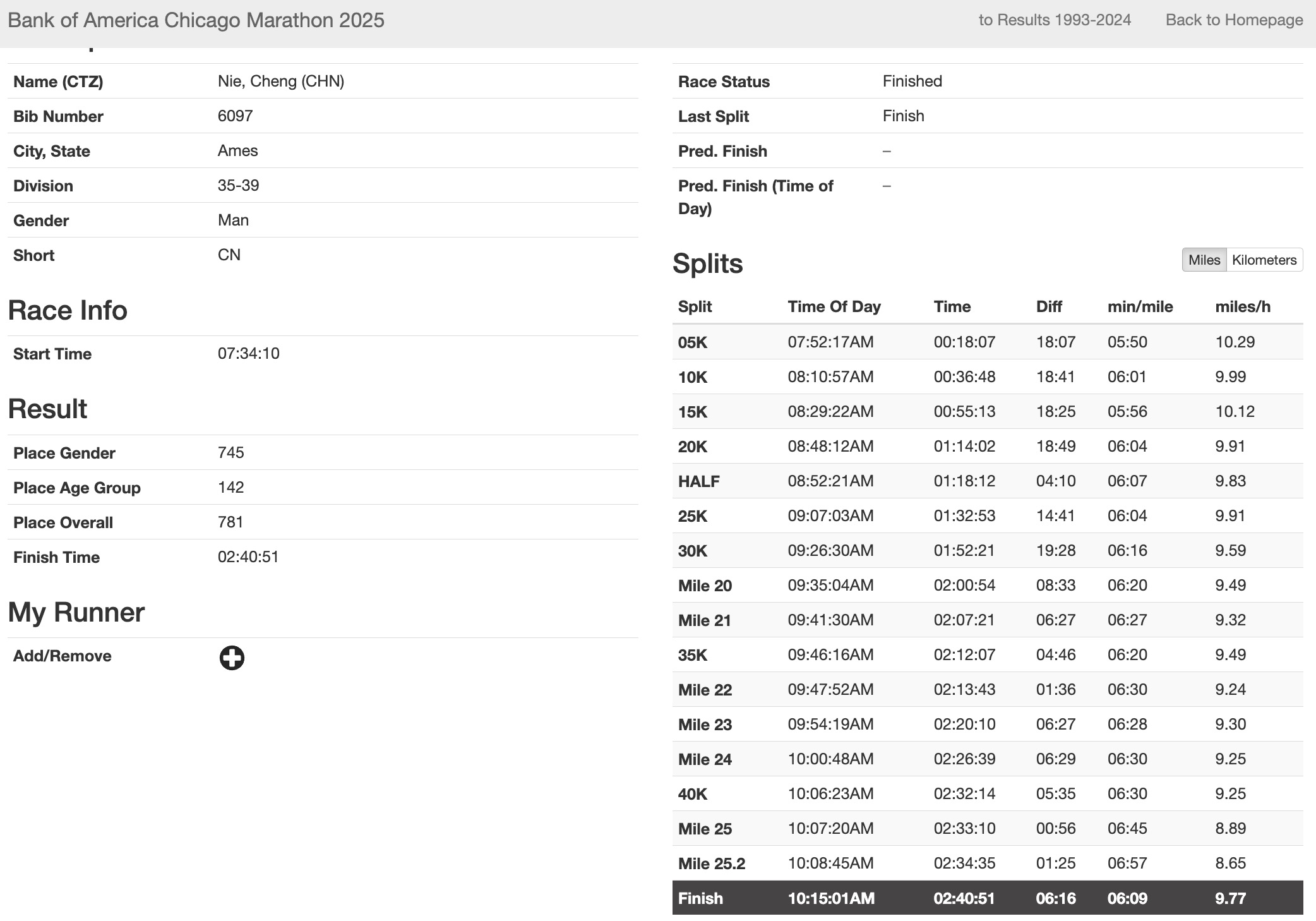 Chicago Official Recrod