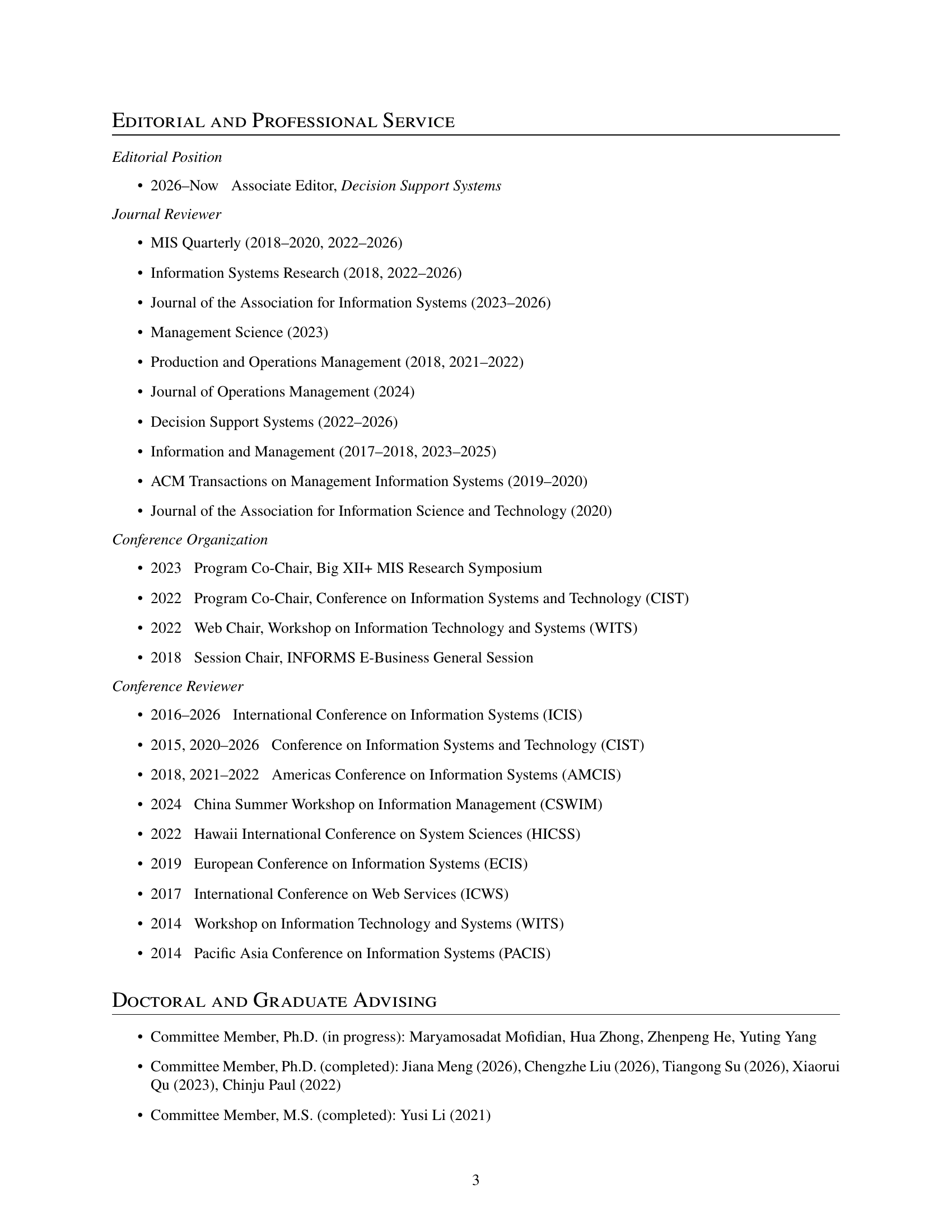 Curriculum Vitae, page 3 of 5