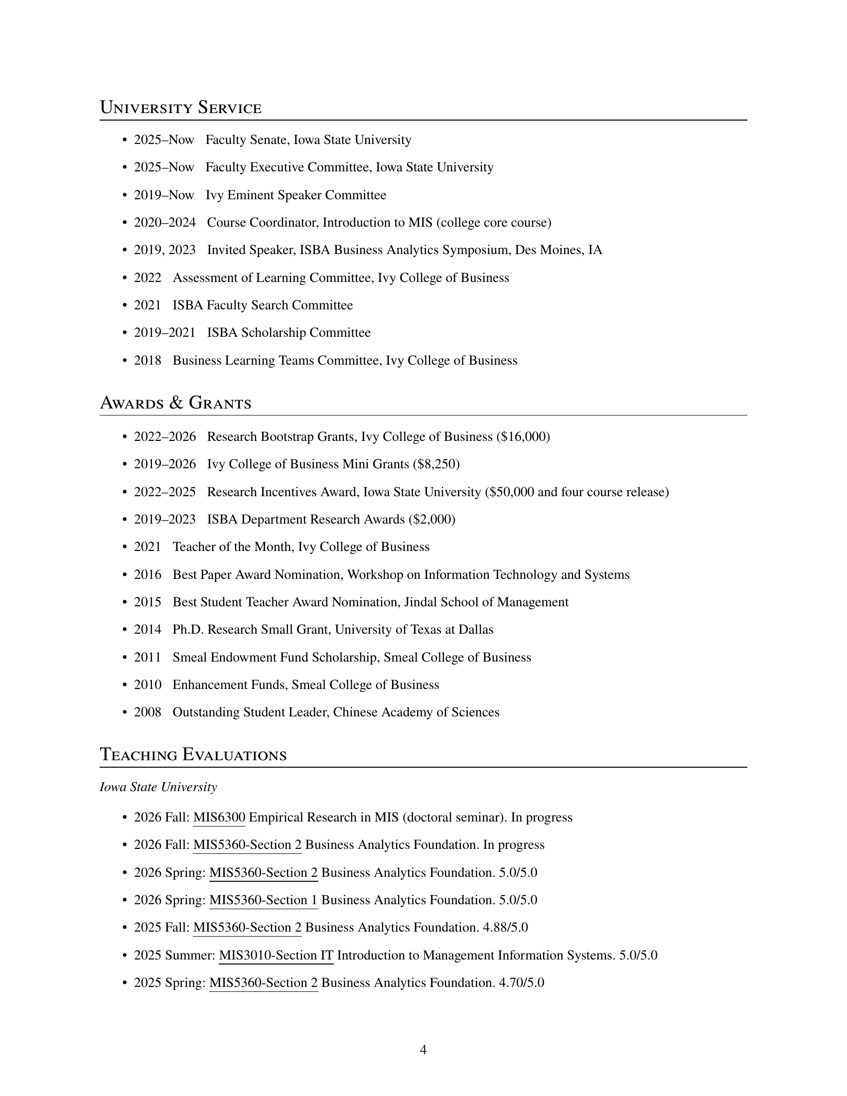 Curriculum Vitae, page 4 of 5